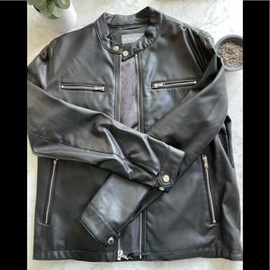 Michael Kors- Mens Faux Leather Moto jacket, size M